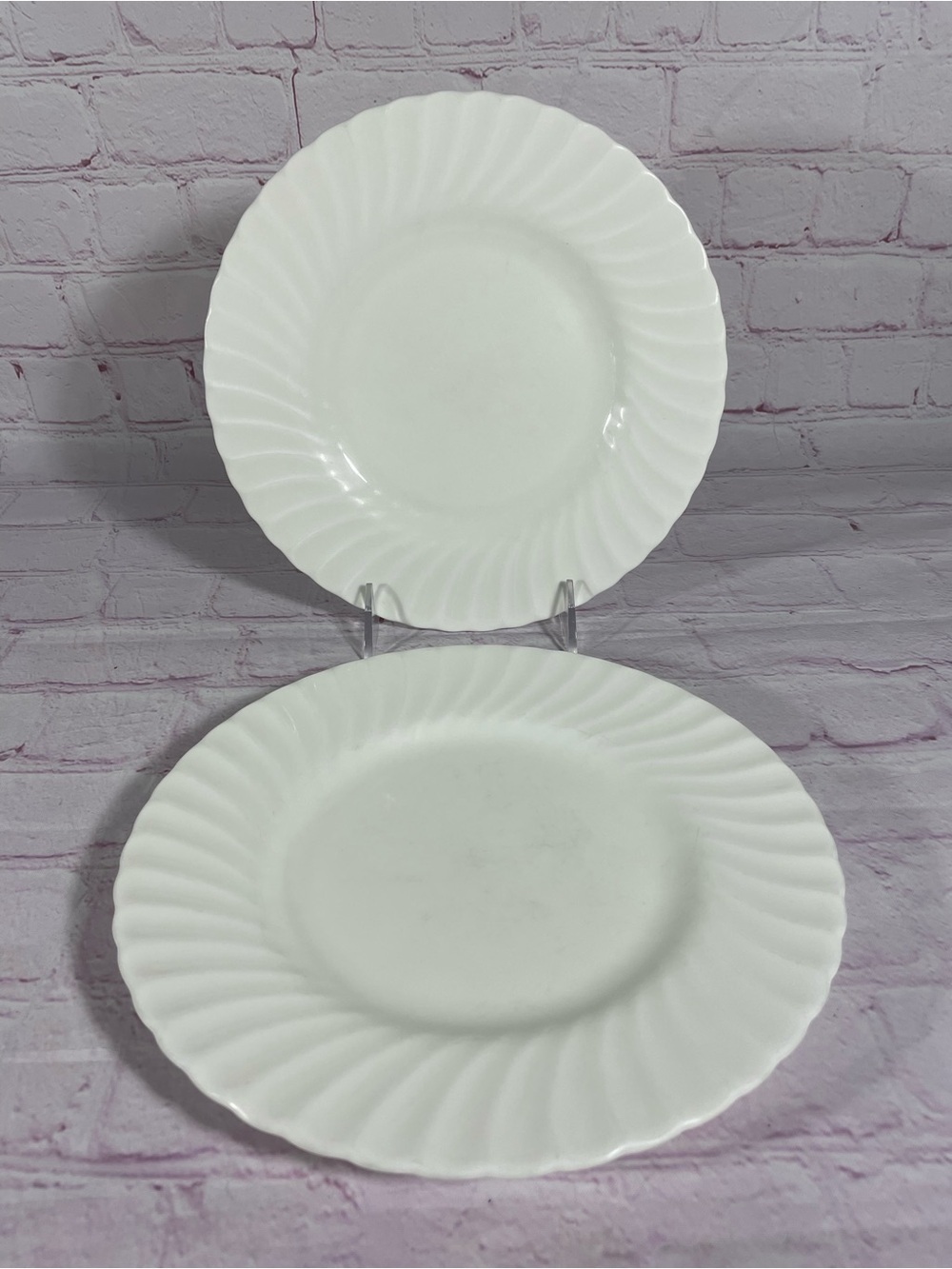 Vintage Minton White Fife Bone China Luncheon Plates 9” England Discontinued